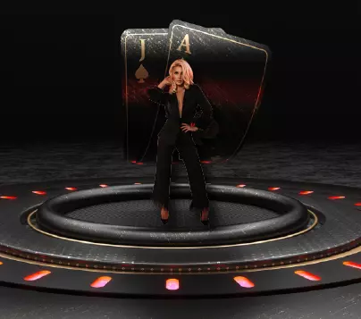 SA gaming girl hold card